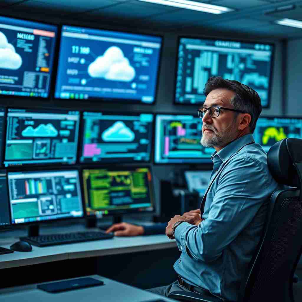 IT administrator optimizing cloud, security, and IT infrastructure for a future-ready workplace